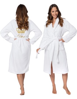 Dámský župan z mikrovlákna Queen L/XL bílý