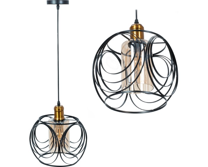 Závěsná lampa La Belle X černá/zlatá
