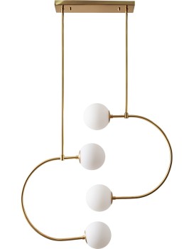 Závěsná lampa La Belle XXXXIII zlatá/bílá