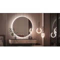 Kulaté dotykové zrcadlo s LED osvětlením HZJ090 90 cm