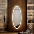 Nástěnné oválné zrcadlo s LED osvětlením DROP 50x120 cm
