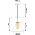 Závěsná lampa La Belle XXIV černá/bambus