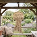 Závěsná lampa La Belle Boho IV černá/bambus