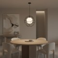 Závěsná lampa LA BELLE V černá/bílá
