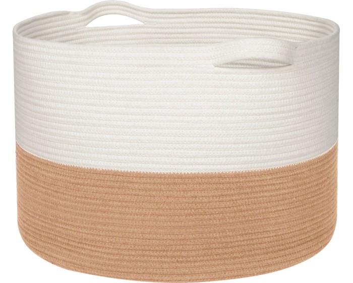 Přírodní košík BOHO 55 cm bílo - hnědý