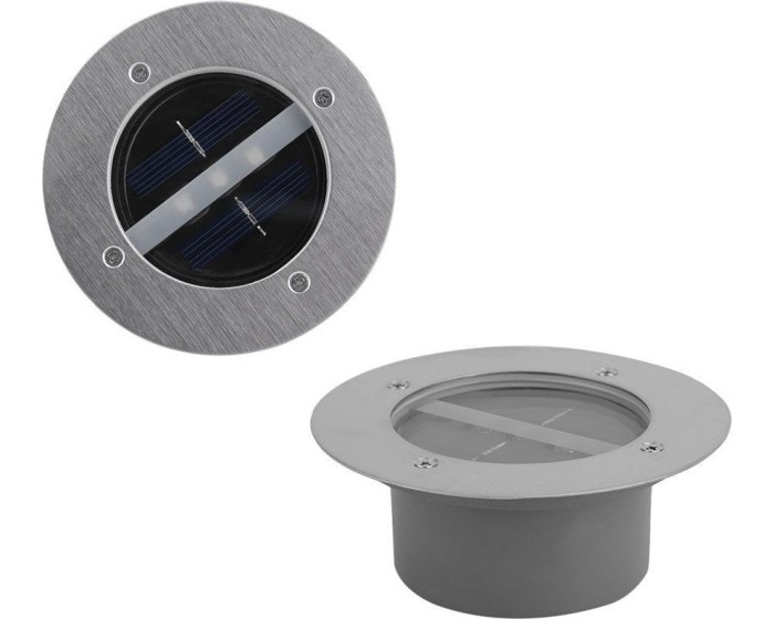 Solární LED lampa Berny 12 cm stříbrná