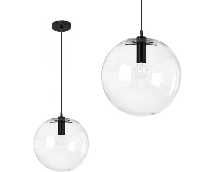 Stropní svítidlo Lassi Black 20 cm transparentní