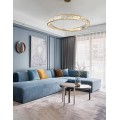 Křišťálový závěsný LED lustr APP1201-CP 50 cm zlatý/neutrální bílá