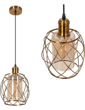 Závěsná lampa La Belle XII měděná