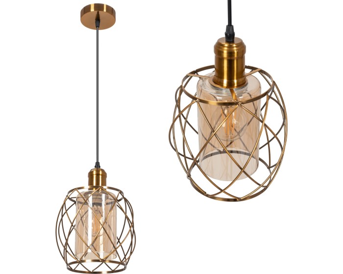 Závěsná lampa La Belle XII měděná