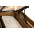 Dvoulůžková postel Velvet II 74 140x200 z masivu s LED osvětlením a roštem dub Rustikal/béžová