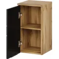 Závěsná koupelnová skříňka Mazi 71 30 cm dub Wotan/černá