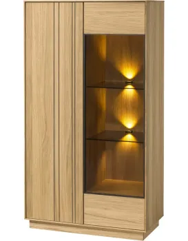 Vitrína s LED osvětlením Join 80 cm z masivu dub přírodní