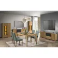 TV stolek Minura 25 195 cm z masivu dub přírodní/grafit