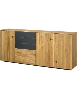 Komoda Minura 47 195 cm dub přírodní/grafit