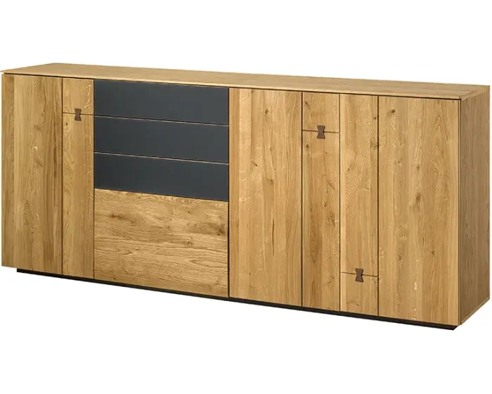 Komoda Minura 47 195 cm dub přírodní/grafit