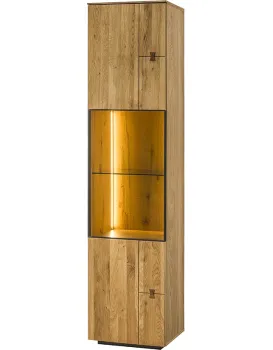 Vitrína s LED osvětlením Minura 10 45 cm z masivu dub přírodní