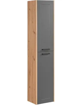 Závěsná vysoká koupelnová skříňka Sintra 800 35 cm dub Artisan/grafit