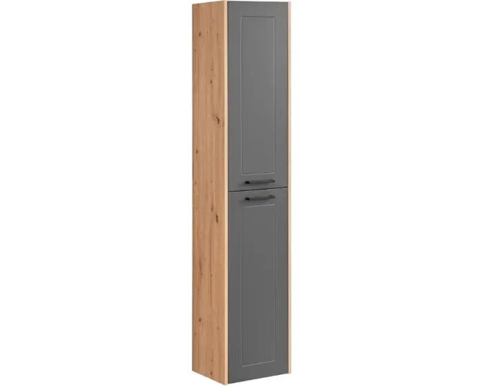 Závěsná vysoká koupelnová skříňka Sintra 800 35 cm dub Artisan/grafit