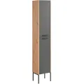 Závěsná vysoká koupelnová skříňka Sintra 800 35 cm dub Artisan/grafit