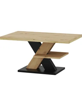 Konferenční stolek Cross 90 cm dub Artisan/černý