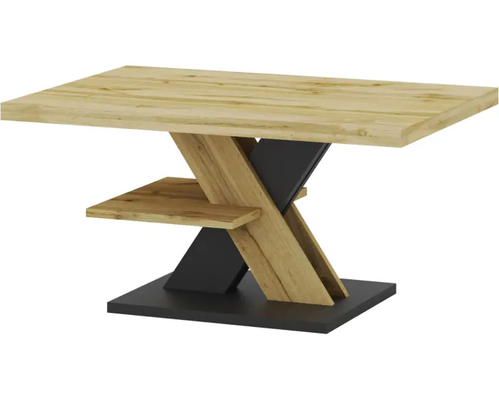 Konferenční stolek Cross 90 cm dub Wotan/černý