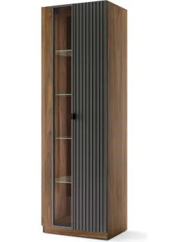 Vitrína s LED osvětlením Radium 11 68 cm ořech Columbia/černá
