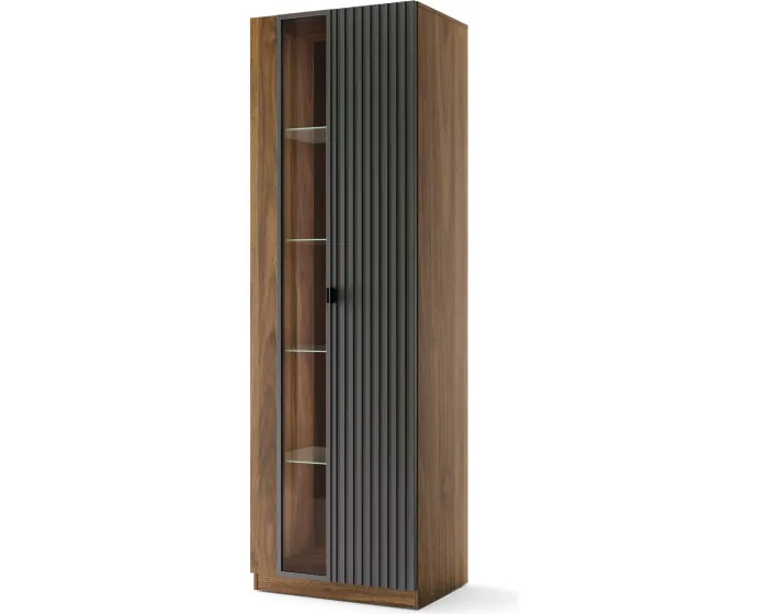 Vitrína s LED osvětlením Radium 11 68 cm ořech Columbia/černá