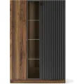 Vitrína s LED osvětlením Radium 15 91 cm ořech Columbia/černá