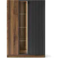 Vitrína s LED osvětlením Radium 15 91 cm ořech Columbia/černá