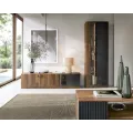 TV stolek s LED osvětlením Radium 25 180 cm ořech Columbia/černý