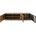 TV stolek s LED osvětlením Radium 25 180 cm ořech Columbia/černý