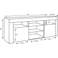 TV stolek Puzzo 120 cm bílý lesk