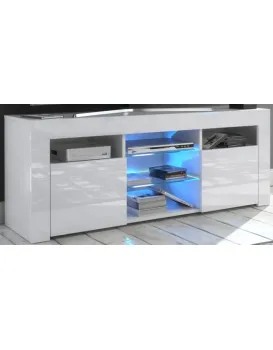 TV stolek Puzzo 120 cm bílý lesk