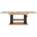 Výškově nastavitelný rozkládací konferenční stolek Moduvo 120/170 cm dub Halifax/černý
