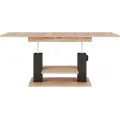 Výškově nastavitelný rozkládací konferenční stolek Moduvo 120/170 cm dub Halifax/černý