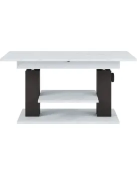 Výškově nastavitelný rozkládací konferenční stolek Moduvo 120/170 cm mramor/černý