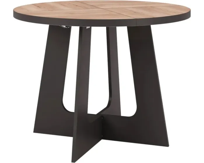 Rozkládací jídelní stůl Belagio 110/160 cm černý/dub Halifax