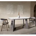 Rozkládací jídelní stůl Belagio 110/160 cm černý/mramor