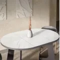 Rozkládací jídelní stůl Belagio 110/160 cm černý/mramor