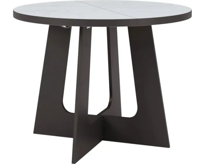 Rozkládací jídelní stůl Belagio 110/160 cm černý/mramor