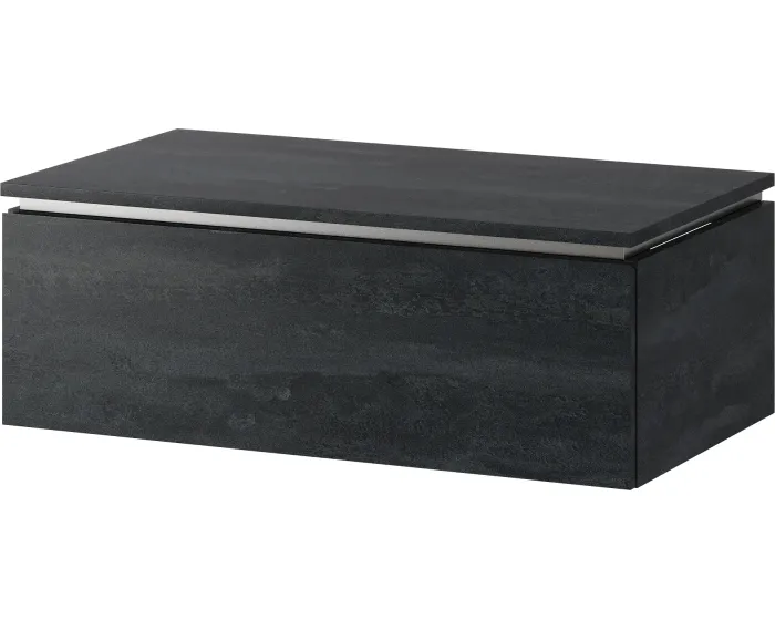 Závěsná skříňka pod umyvadlo Letto 02 80 cm černý beton