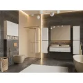 Závěsná skříňka pod umyvadlo Letto 03 60 cm bílý mramor/zlatá