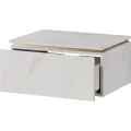 Závěsná skříňka pod umyvadlo Letto 03 60 cm bílý mramor/zlatá