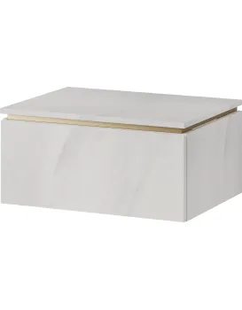 Závěsná skříňka pod umyvadlo Letto 03 60 cm bílý mramor/zlatá