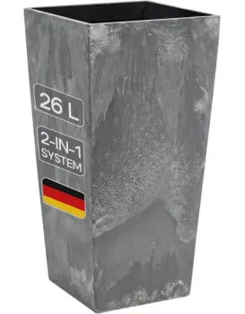 Květináč s vkladem Concreto 26 L šedý beton
