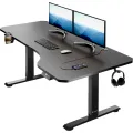 Elektricky nastavitelný psací stůl Kenpachi 160 cm černý