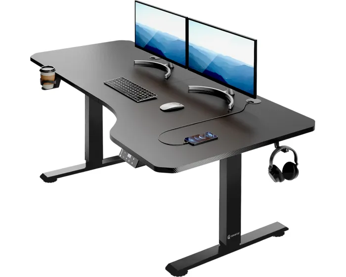 Elektricky nastavitelný psací stůl Kenpachi 160 cm černý