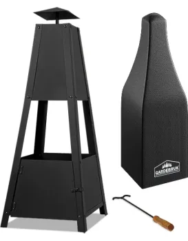 Zahradní ohniště Pyramid 102 cm černé