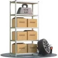 Dílenský regál Nook 90x180 cm stříbrný/hnědý